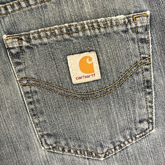 Carhartt Relaxed Fit 5-Pocket Jeans Medium Blue Wash Cotton 101483 Work 36x28.5 - Picture 3 of 14
